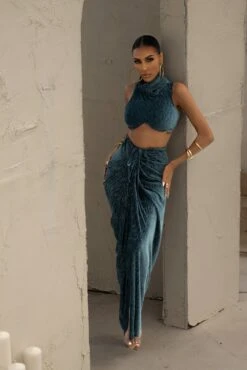 Teal Chosen One Velvet Skirt Set -Lady Clothing Store LOVEISHERNAME 79 5ffe4e57 948a 460c 949b 65a439e63dcd