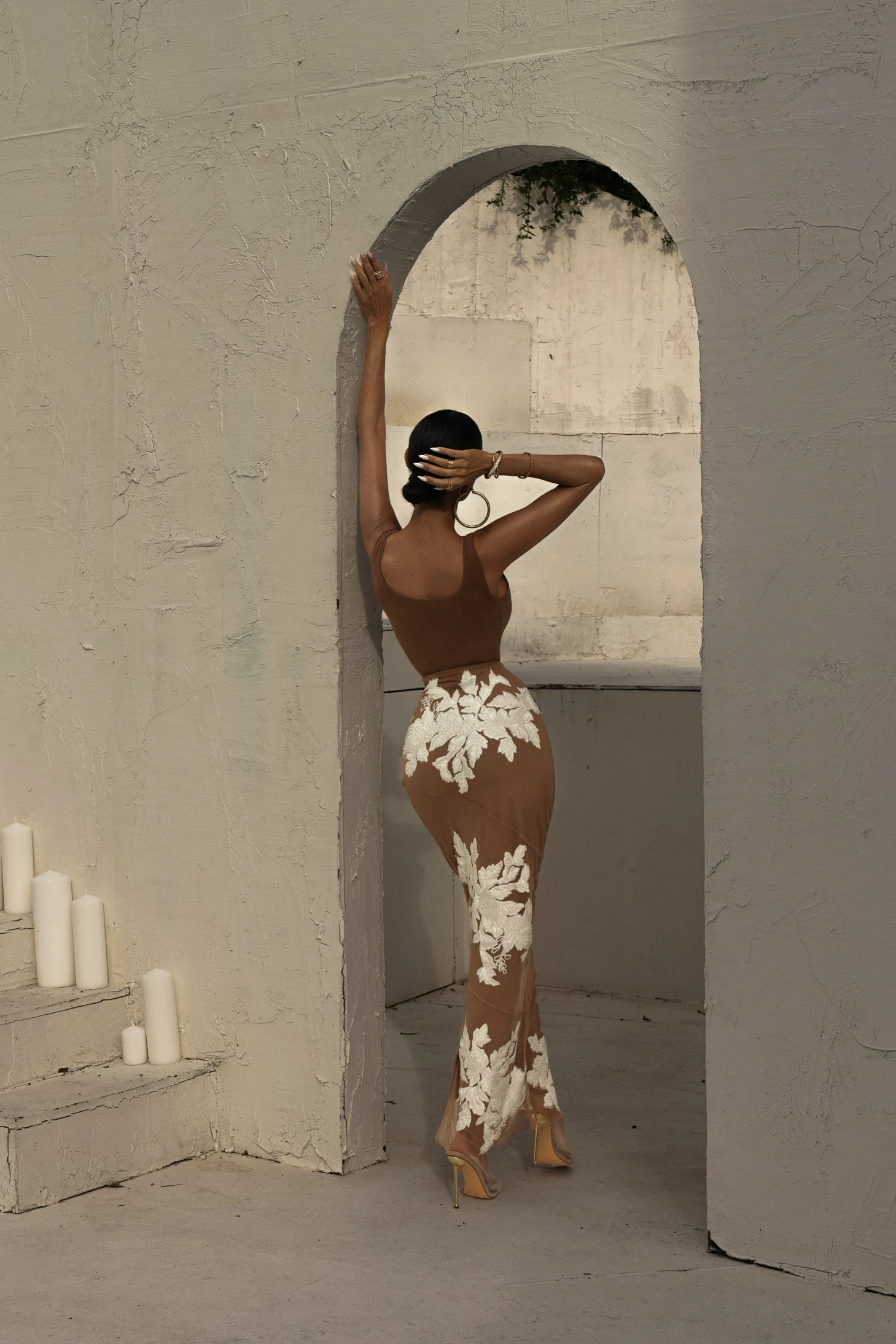 White Edena Embroidered Midi Skirt 16 White Edena Embroidered Midi Skirt - Image 14