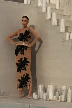 Black Edena Embroidered Midi Skirt -Lady Clothing Store LOVEISHERNAME 92