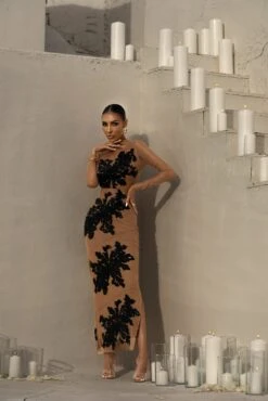 Black Edena Embroidered Midi Skirt -Lady Clothing Store LOVEISHERNAME 93