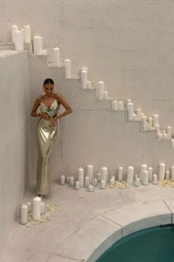 Light Gold Heart Of Gold Maxi Dress -Lady Clothing Store LOVEISHERNAME 98