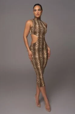 Snakeskin Dynasty Cutout Midi Dress 13 Snakeskin Dynasty Cutout Midi Dress -Lady Clothing Store PRODUCT APR112023 126