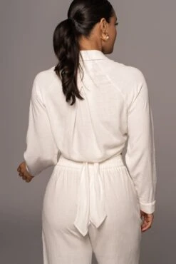 Ivory Soho Front Tied Woven Top -Lady Clothing Store PRODUCT APR152022 179