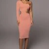 Peach Yours Truly Midi Dress -Lady Clothing Store PRODUCT AUG 10 2022 50 PEACH