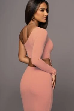Peach Yours Truly Midi Dress -Lady Clothing Store PRODUCT AUG 10 2022 54 PEACH
