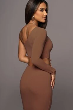 Pecan Yours Truly Midi Dress -Lady Clothing Store PRODUCT AUG 10 2022 54 PECAN