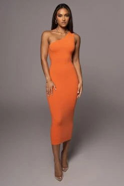 Orange Meara One Shoulder Dress 19 Orange Meara One Shoulder Dress -Lady Clothing Store PRODUCT AUG102022 1