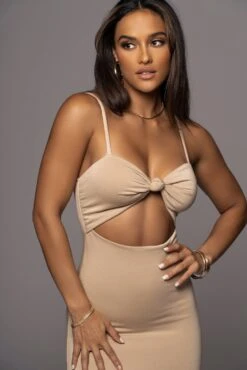 Beige Midnight Memories Midi Dress -Lady Clothing Store PRODUCT AUG102022 201