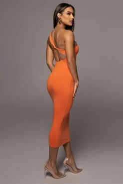 Orange Meara One Shoulder Dress