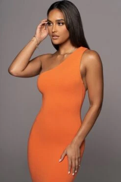 Orange Meara One Shoulder Dress 20 Orange Meara One Shoulder Dress -Lady Clothing Store PRODUCT AUG102022 8