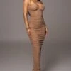 Tan Elite Mesh Maxi Dress -Lady Clothing Store PRODUCT AUG152023 ASAP 24