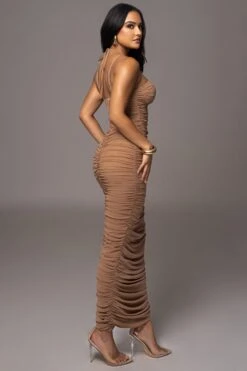 Tan Elite Mesh Maxi Dress -Lady Clothing Store PRODUCT AUG152023 ASAP 26