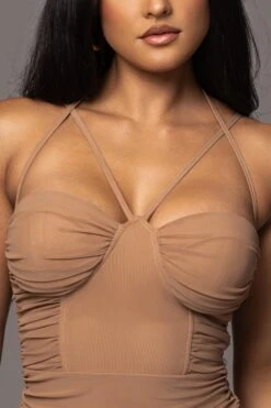 Tan Elite Mesh Maxi Dress -Lady Clothing Store PRODUCT AUG152023 ASAP 31