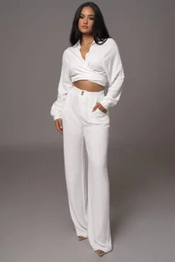 Ivory Thea Linen Pants -Lady Clothing Store PRODUCT AUG152023 AUGDROP2 36