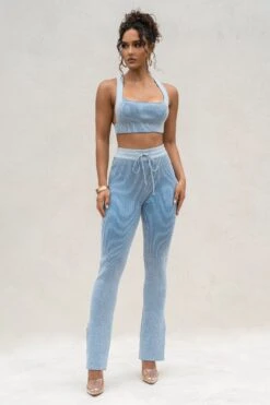 Denim/White Jodie Ribbed Top -Lady Clothing Store PRODUCT AUG222022 KNITS 22 cb217694 d939 48c8 a8c5 f9eb30bd96a5