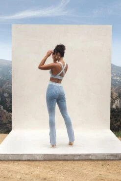 Denim/White Jodie Ribbed Top -Lady Clothing Store PRODUCT AUG222022 KNITS 31 1bda31dc bf72 474e 9ee2 3b9117d8ee67