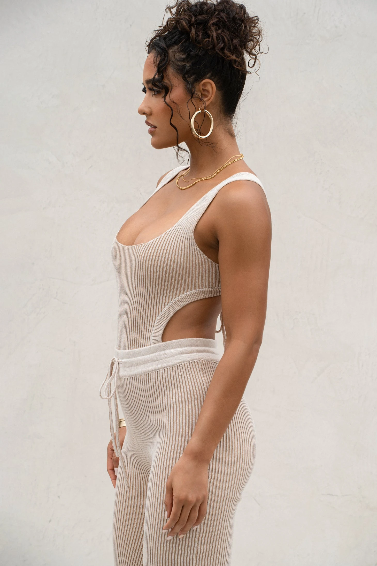 Taupe/White Deana Ribbed Bodysuit 11 Taupe/White Deana Ribbed Bodysuit - Image 9