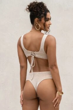 Taupe/White Deana Ribbed Bodysuit 32 Taupe/White Deana Ribbed Bodysuit -Lady Clothing Store PRODUCT AUG222022 KNITS 45