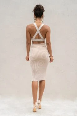 Taupe/White Jodie Ribbed Top 16 Taupe/White Jodie Ribbed Top -Lady Clothing Store PRODUCT AUG222022 KNITS 52