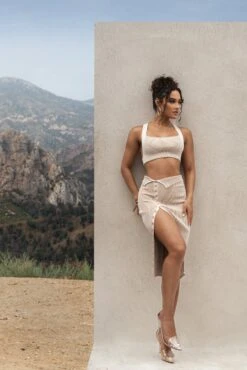 Taupe/White Jodie Ribbed Top 15 Taupe/White Jodie Ribbed Top -Lady Clothing Store PRODUCT AUG222022 KNITS 61