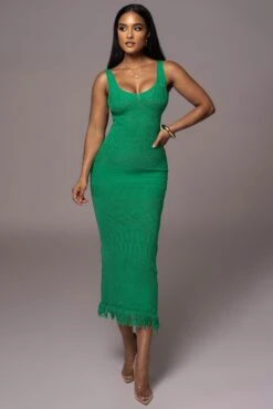 Green Ballari Crochet Knit Maxi Dress -Lady Clothing Store PRODUCT AUG72023 ASAP 2