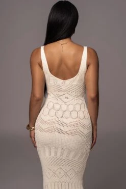Cream Ballari Crochet Knit Maxi Dress -Lady Clothing Store PRODUCT AUG72023 ASAP 22