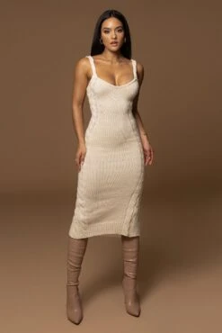 Ivory Daria Sweater Knit Dress -Lady Clothing Store PRODUCT DEC122022 WINTER 137