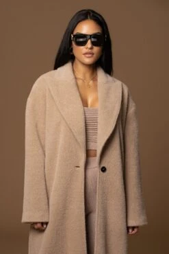 Sand Chelsie Longline Coat -Lady Clothing Store PRODUCT DEC122022 WINTER 159 04528abf f3b0 4c25 a6b6 bc35ee17594c