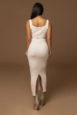 Ivory Rosabel Chenille Maxi Skirt -Lady Clothing Store PRODUCT DEC122022 WINTER 184