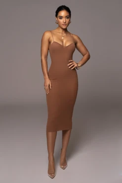 Pecan Rochelle Mesh Midi Dress -Lady Clothing Store PRODUCT DEC302022 VDAY 72