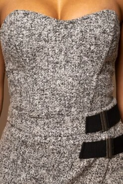 Lt. Grey All You Need Tweed Corset -Lady Clothing Store PRODUCT DEC302022 WINTER 17