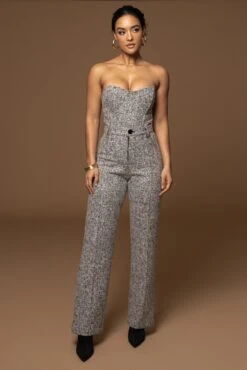 Lt. Grey Stay Sharp Tweed Trouser -Lady Clothing Store PRODUCT DEC302022 WINTER 37