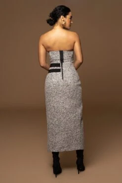 Lt. Grey Gisele Tweed Slit Skirt 27 Lt. Grey Gisele Tweed Slit Skirt -Lady Clothing Store PRODUCT DEC302022 WINTER 6