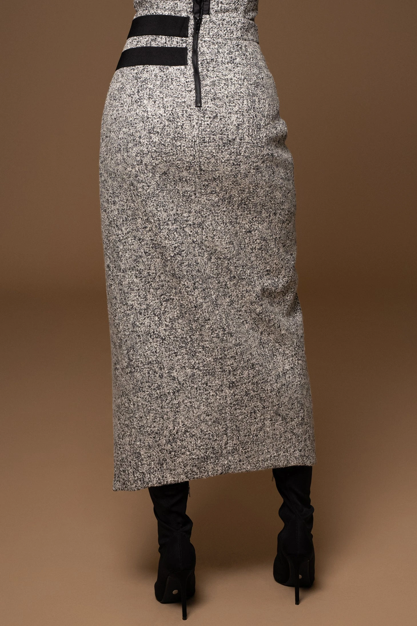 Lt. Grey Gisele Tweed Slit Skirt 15 Lt. Grey Gisele Tweed Slit Skirt - Image 13