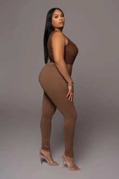 Chocolate Mesh Essential Tank Bodysuit Undergarment -Lady Clothing Store PRODUCT DEC32021 153