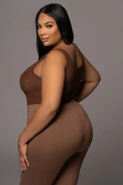 Chocolate Mesh Essential Tank Bodysuit Undergarment -Lady Clothing Store PRODUCT DEC32021 154