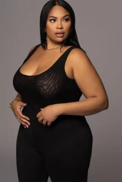 Noir Mesh Essentials Tank Bodysuit Undergarment -Lady Clothing Store PRODUCT DEC32021 169
