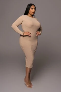 Beige High Expectations Midi Dress -Lady Clothing Store PRODUCT DEC32021 209