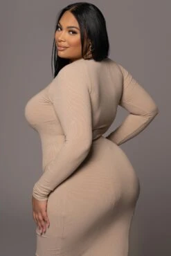 Beige High Expectations Midi Dress -Lady Clothing Store PRODUCT DEC32021 211