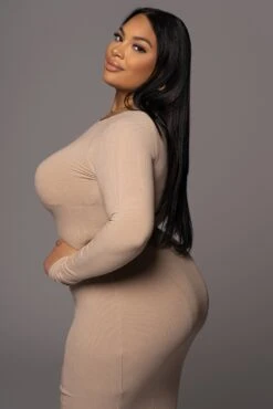 Beige High Expectations Midi Dress -Lady Clothing Store PRODUCT DEC32021 212