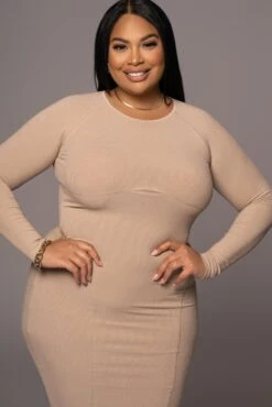 Beige High Expectations Midi Dress -Lady Clothing Store PRODUCT DEC32021 213