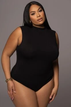 Jluxbasix Black Ciela High Neck Bodysuit -Lady Clothing Store PRODUCT DEC32021 218