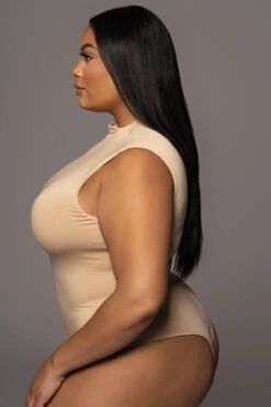 Jluxbasix Tan Ciela High Neck Bodysuit 22 Jluxbasix Tan Ciela High Neck Bodysuit -Lady Clothing Store PRODUCT DEC32021 65