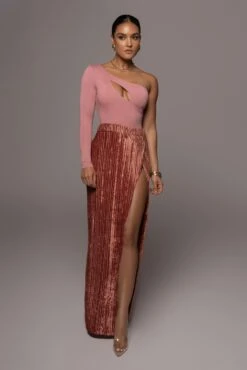 Rose Krisana Velvet High Slit Skirt -Lady Clothing Store PRODUCT DEC92021 PART2 152