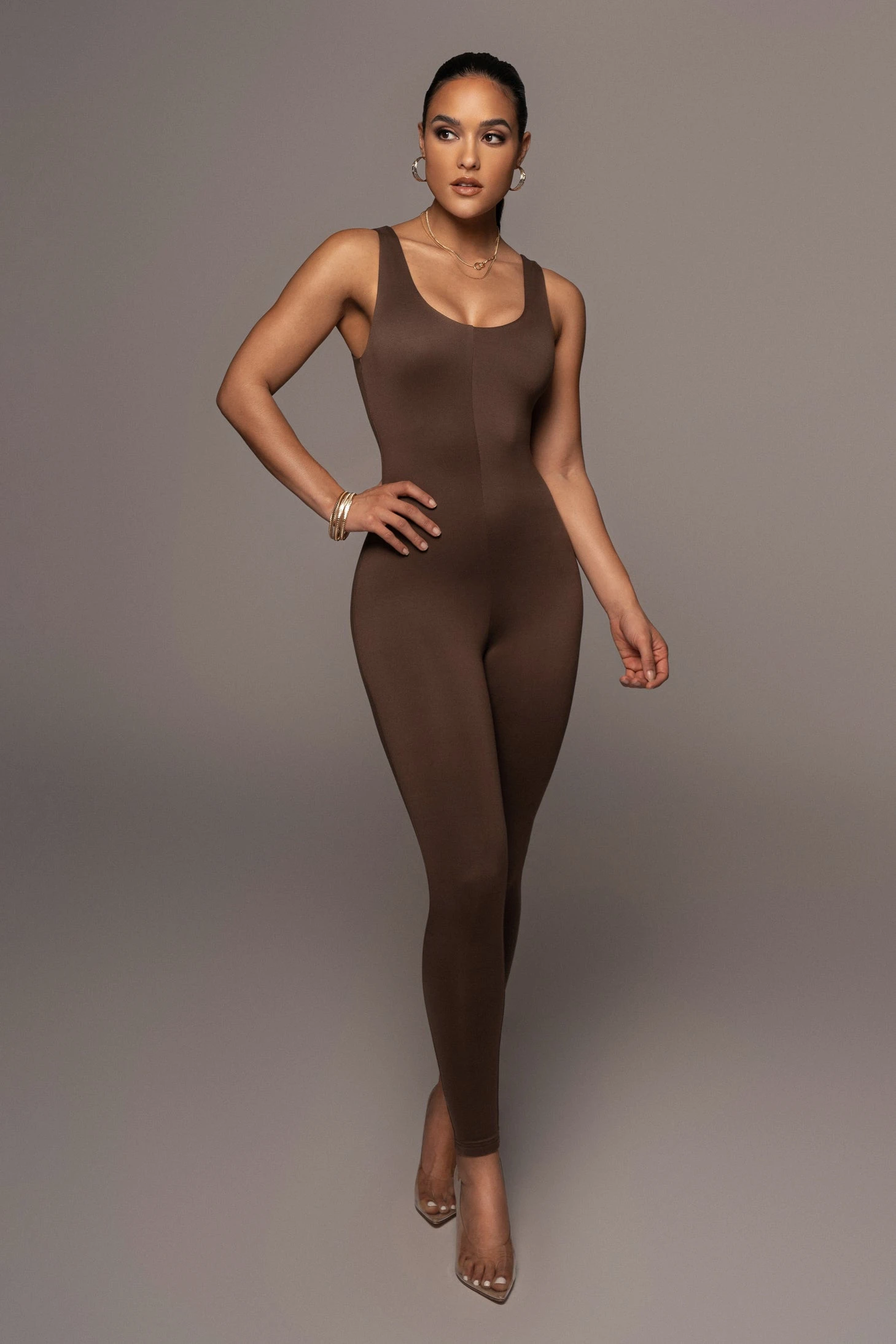 Chocolate Alo Double Layer Jumpsuit 3 Chocolate Alo Double Layer Jumpsuit