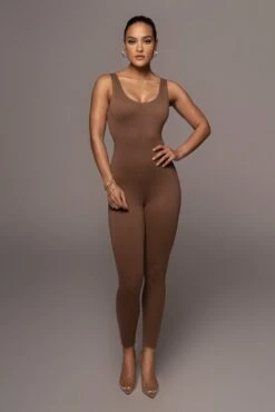Pecan Alo Double Layer Jumpsuit -Lady Clothing Store PRODUCT FEB252022 192