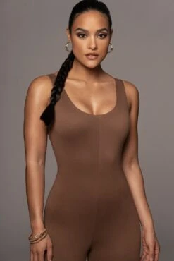 Pecan Alo Double Layer Jumpsuit -Lady Clothing Store PRODUCT FEB252022 195