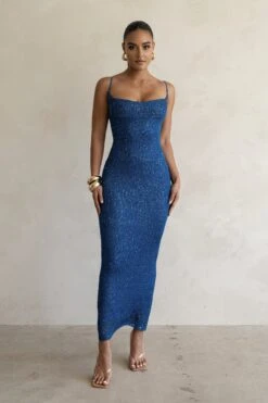 Blue Noemie Sequin Maxi Dress -Lady Clothing Store PRODUCT FEB282023 CROCHET2 102