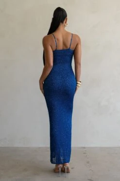 Blue Noemie Sequin Maxi Dress -Lady Clothing Store PRODUCT FEB282023 CROCHET2 106