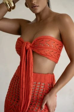 Coral Caribbean Skies Skirt Set -Lady Clothing Store PRODUCT FEB282023 CROCHET2 207